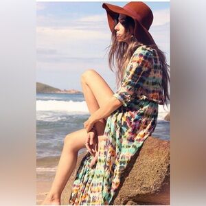 Zara M Colorful Tie-Dye Maxi Dress/ Beach/Pool Cover Up. Lightweight